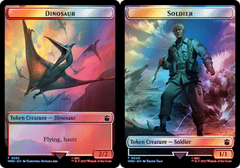 Dinosaur (0052) // Soldier (0040) Double-Sided Token - Surge Foil